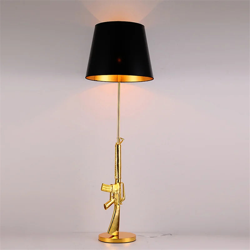 Modern lounge AK47 Gold Silver 18K Gun Floor Lamps for living Bed Table Light Home decor Bedroom Lamp Bedside Lamp