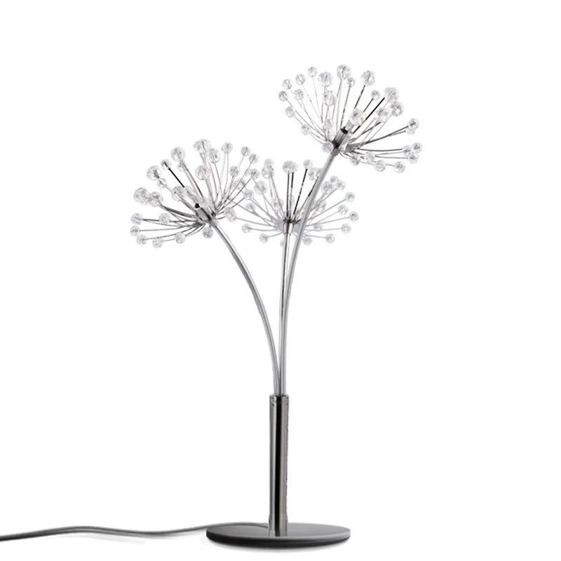 INS Modern Simple LED Bedside Lamp Living Room Bedroom Wedding Dress Shop Decor Crystal Study Dandelion Standing  Floor Light