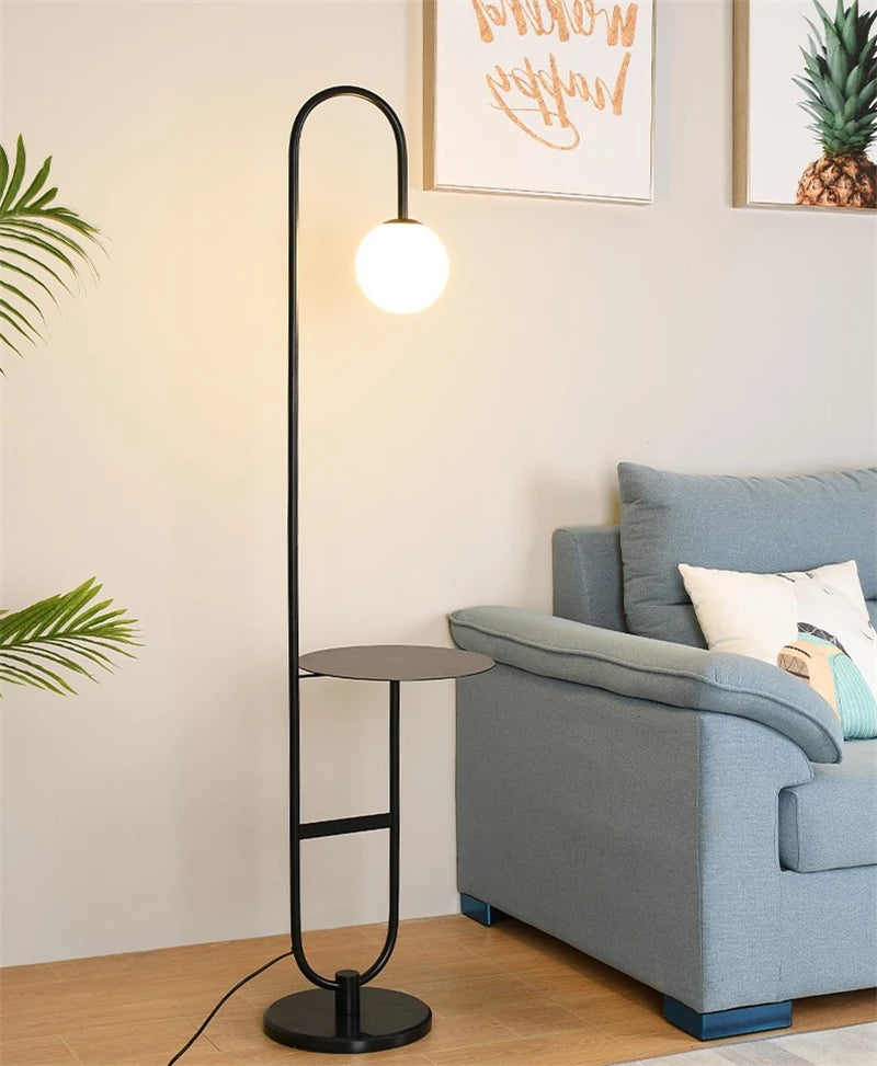 Modern Floor Lamp Nordic Standing Lamp with Round Table Art Deco Floor Lamps for Living Room LED Sofa Floor Lights for Tea Table