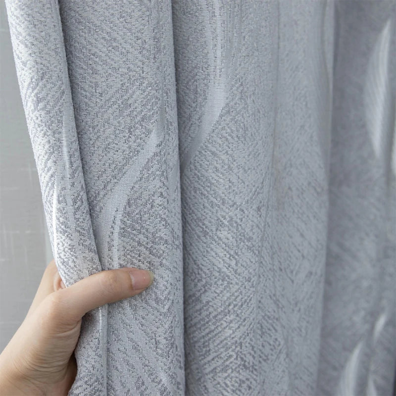 Dreamwood New Arrived Hign Quality Modern Polyester Jacquard Finished Blackout Window Curtain For Living Room