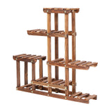 Multi-tiered Plant Stand 6 Tiers Pine wood Succulent Pots Planter Display Rack Balcony Potted Flower Rack Shelf Indoor Outdoor