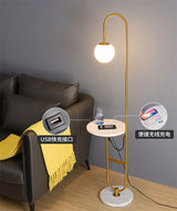 Modern Floor Lamp Nordic Standing Lamp with Round Table Art Deco Floor Lamps for Living Room LED Sofa Floor Lights for Tea Table