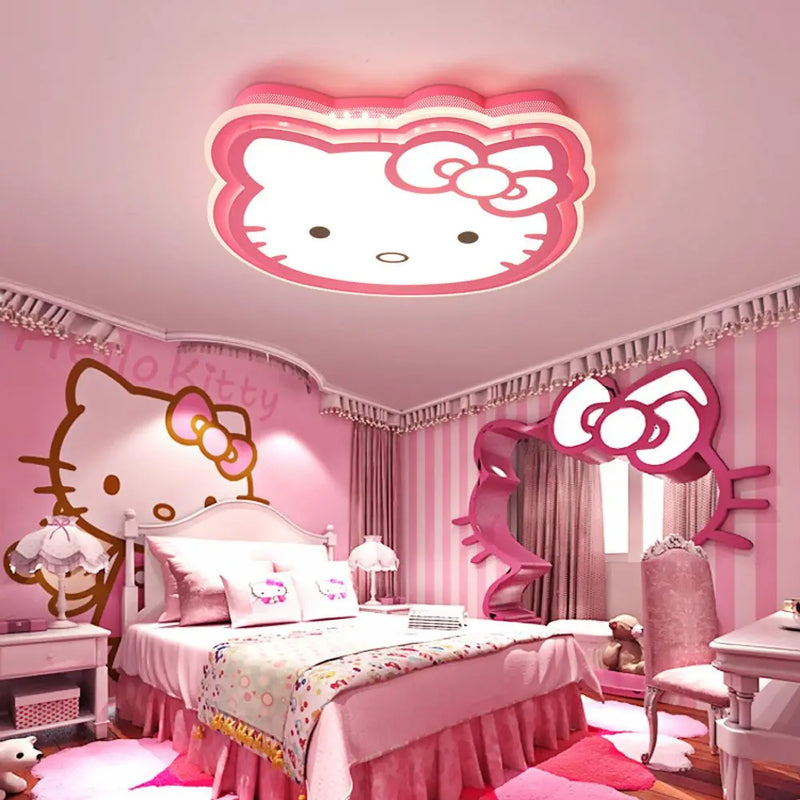 OOVOV Girl's Room Cartoon Kitty LED Ceiling Light Creative Baby Room Kid's Room Princess Room Cat Ceiling Lamp