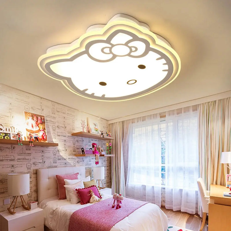 OOVOV Girl's Room Cartoon Kitty LED Ceiling Light Creative Baby Room Kid's Room Princess Room Cat Ceiling Lamp