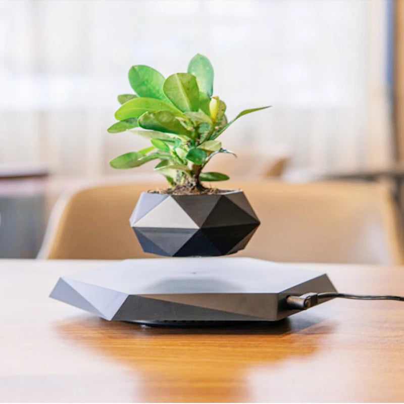 Hot Sale Levitating Air Bonsai Pot Rotation Planters Magnetic Levitation Suspension Flower Floating Pot Potted Plant Desk Decor