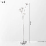 INS Modern Simple LED Bedside Lamp Living Room Bedroom Wedding Dress Shop Decor Crystal Study Dandelion Standing  Floor Light