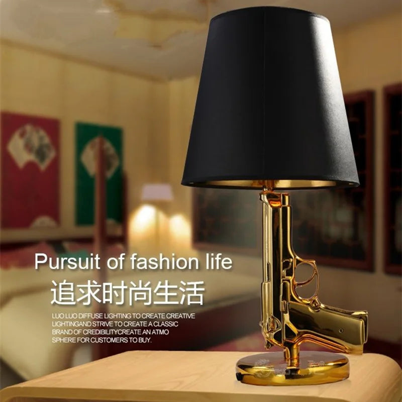 Modern lounge AK47 Gold Silver 18K Gun Floor Lamps for living Bed Table Light Home decor Bedroom Lamp Bedside Lamp