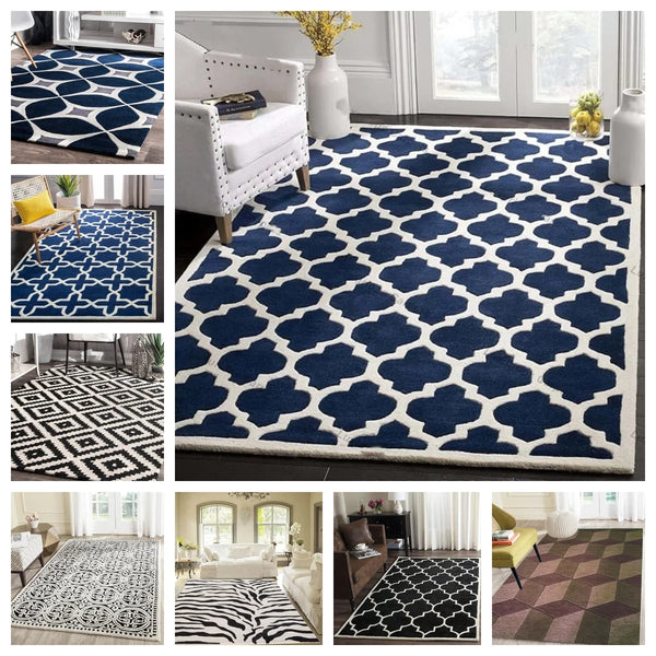 VIKAMA geometric lattice living room carpet bedroom bed large area full washout can be wiped light luxury luxury feeling mat RUG