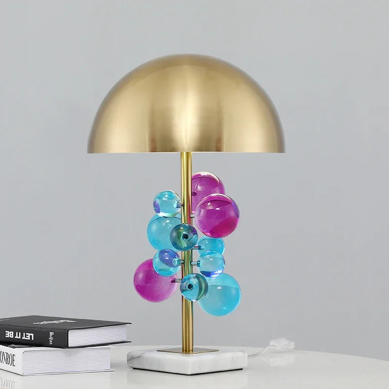 Light Luxury Creative Crystal Table Lamp Colorful Crystal Transparent Bedroom Study Table Lamp Postmodern Table Lamp