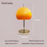 Bauhaus Living Room Retro Glass Table Lamp Gradient Orange Mushroom Floor LampLiving Room Bedroom Atmosphere LED Lamp