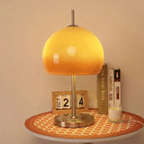 Bauhaus Living Room Retro Glass Table Lamp Gradient Orange Mushroom Floor LampLiving Room Bedroom Atmosphere LED Lamp