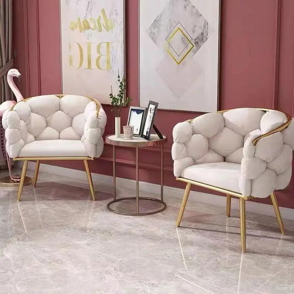 Formwell Leisure Single Sofa Chair Velvet Armchair with Gold Legs Makeup Chair with Upholstered for Living Room Bedroom