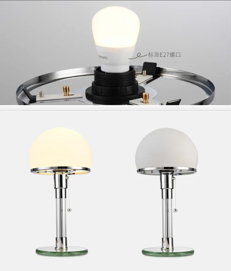 Wilhelm LED Table Lamp Designer Bauhaus Lamp Nordic Bedroom Bedside Simple glass table lamp for Living Room unique lights