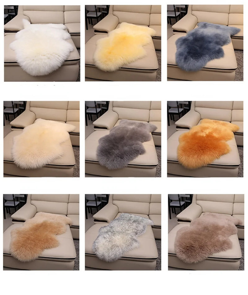 Australian 100% Wool Carpet for Bedroom Bay Window Sofa Bedside Thicken Plush Sheepskin Rug European Bed Rug Fur Integrated Mat