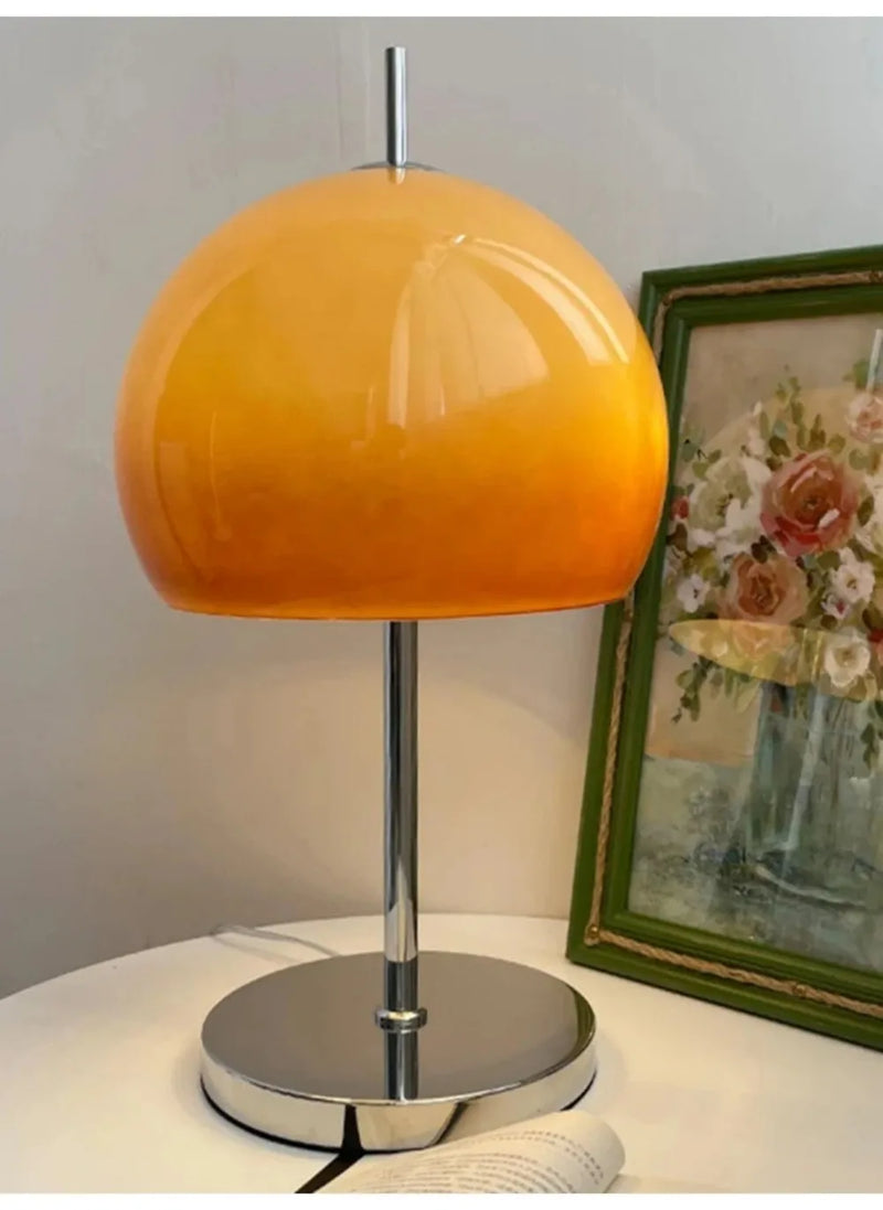 Bauhaus Living Room Retro Glass Table Lamp Gradient Orange Mushroom Floor LampLiving Room Bedroom Atmosphere LED Lamp