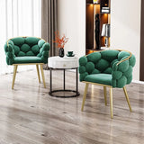 Formwell Leisure Single Sofa Chair Velvet Armchair with Gold Legs Makeup Chair with Upholstered for Living Room Bedroom