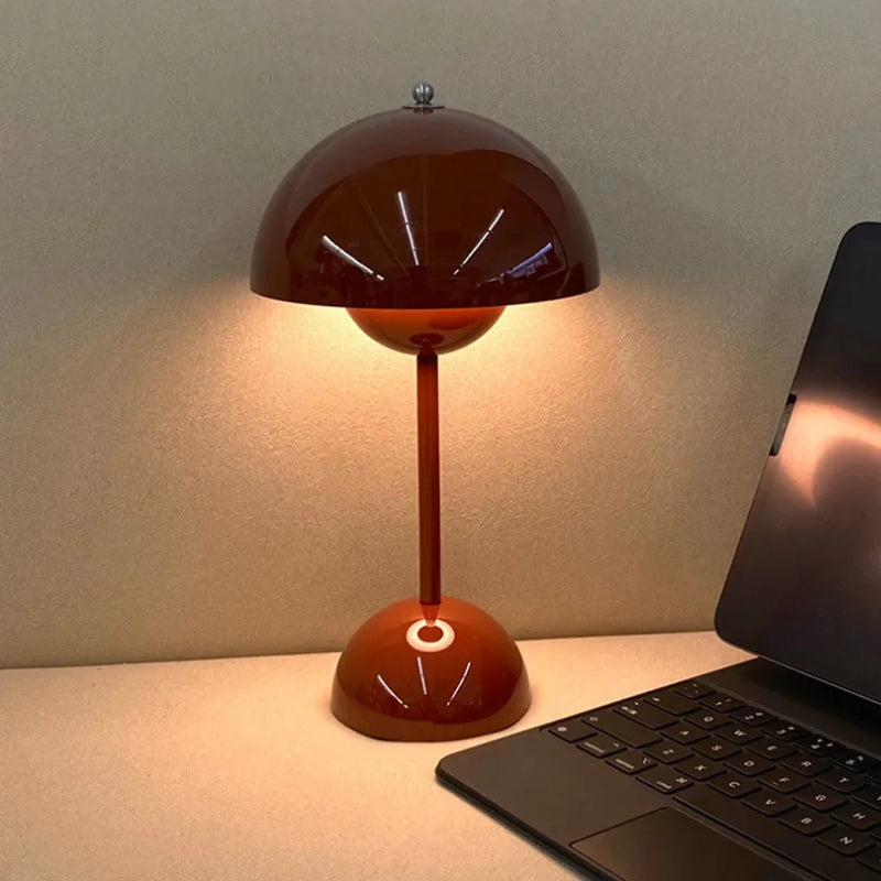 USB Rechargeable Mushroom Table Lamp Three Speed Adjustment Indoor Lighting Fixture Flower Bud Desk Lamps Hoom Decor Night Light