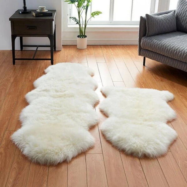 Australian 100% Wool Carpet for Bedroom Bay Window Sofa Bedside Thicken Plush Sheepskin Rug European Bed Rug Fur Integrated Mat