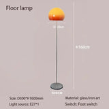 Bauhaus Living Room Retro Glass Table Lamp Gradient Orange Mushroom Floor LampLiving Room Bedroom Atmosphere LED Lamp