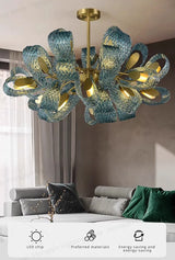 LED Chandelier Light For Living Room Dining Pendant Lights For Restaurant Lighting Copper Postmodern Style Ceiling Hanging Lamp