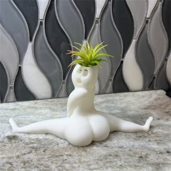 Resin Halloween Big Booty Ghost Planter Display Gag Hilarious Air Plant Holder Gag Indoor Home Office Decor Creative Flower Pot