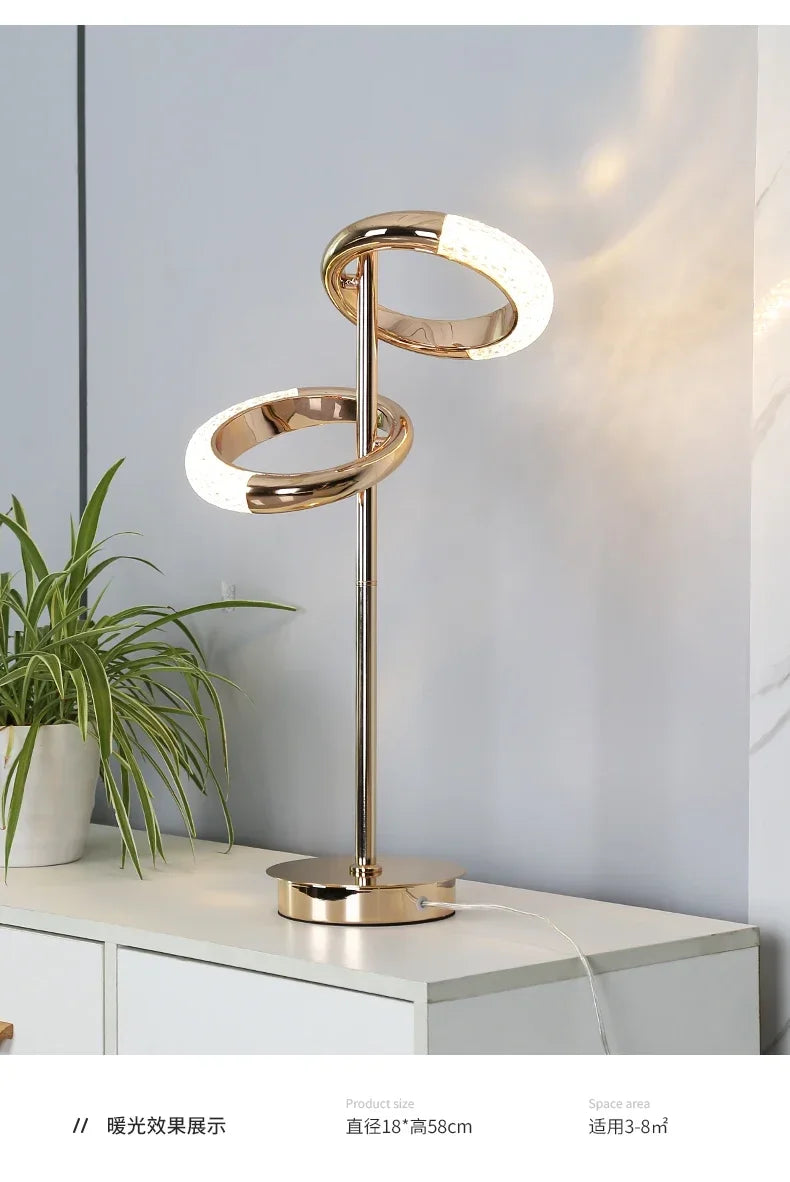 Ring Floor Lamp Modern Simple and Light Luxury Living Room Bedroom Table Lamp Villa Nordic Hotel Decoration Ambience Light