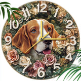 Basset Hound Pet Clock - Custom Aluminum Alloy Wall & Tabletop Décor | 2D HD Textured Printing