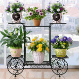 Large Metal Plant Stand Indoor 6 Tier Garden Cart Plant Holder Wrought Iron Plants Display Shelf Rack Outdoor Decorating Garden