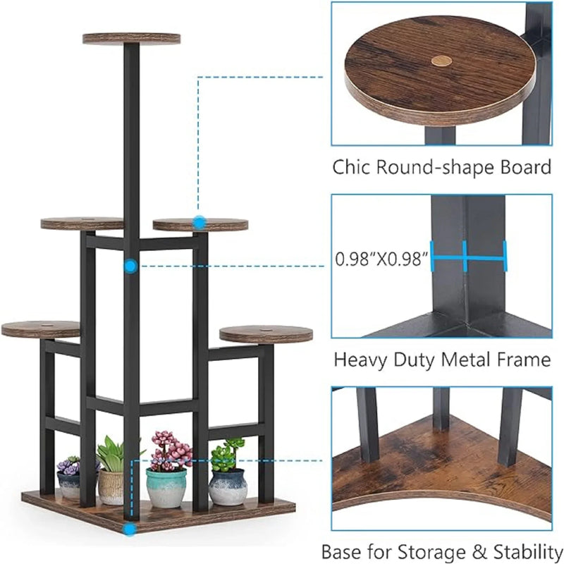 Tribesigns Corner Plant Stand Indoor, 6 Tiered Plant Shelf Flower Stand, Tall Multiple Potted Plant Holder