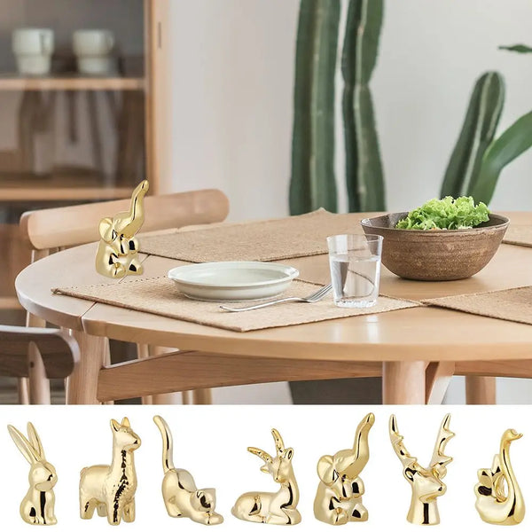 Multiple Ins Nordic Styles Ceramic Creative Gold Color Home Photographic Props Miniature Golden Decor Desktop Figurines Ornament