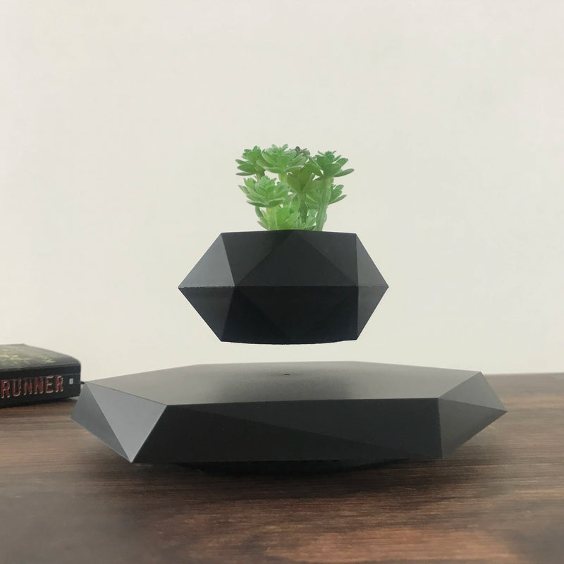 Magnetic Levitating Plant Pot Floating Flower Planter Hovering Rotating Levitation Decor Kids Adult Christmas Birthday Gift