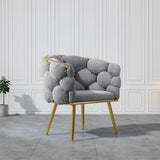 Formwell Leisure Single Sofa Chair Velvet Armchair with Gold Legs Makeup Chair with Upholstered for Living Room Bedroom