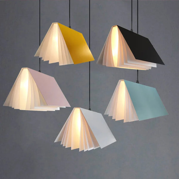 Novelty Pendant Lights Book Decoration Hanging Lamps Modern Ceiling Chandelier Study Room Library Shop Decor Kids Children Decor