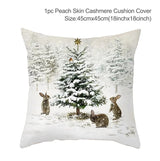 45cm Christmas Pillowcase Cushion Cover Christmas Decorations for Home 2024 Christmas Ornament Gift Navidad Happy New Year 2025