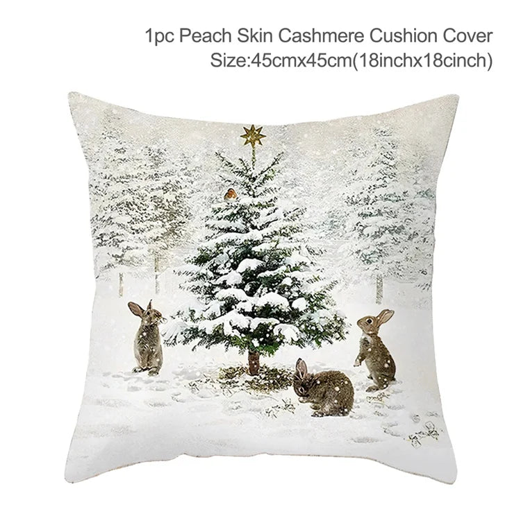 45cm Christmas Pillowcase Cushion Cover Christmas Decorations for Home 2024 Christmas Ornament Gift Navidad Happy New Year 2025