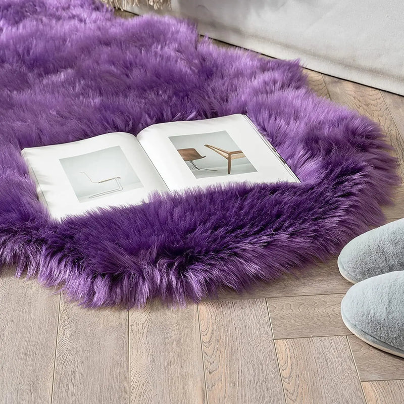 Soft Sheepskin Bedroom Carpet Imitation Wool Pad Long Hair Bedside Rugs Sofa Cushion Rugs Living Room Fluffy Hairy Fur Carpet