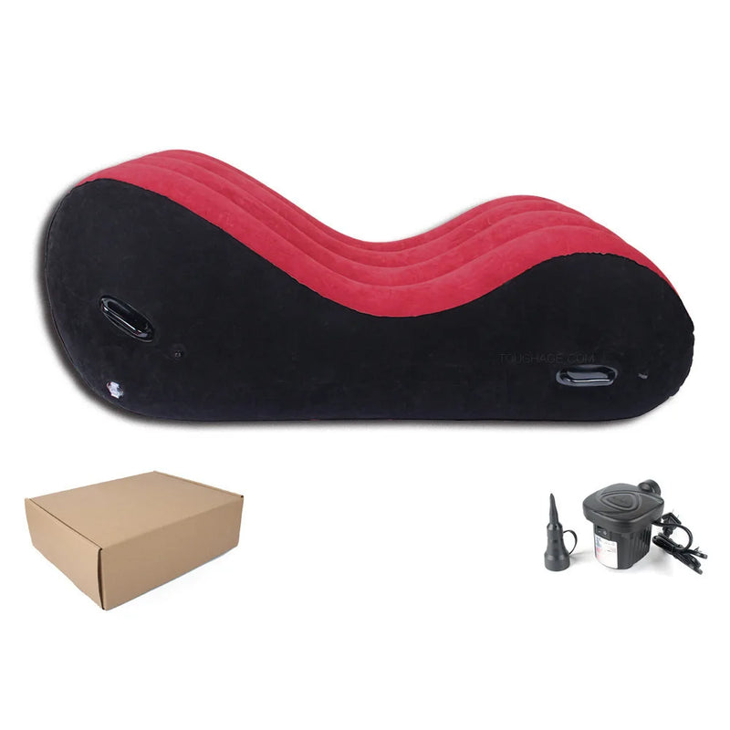 Inflatable Sofa Lounge Chair With Handle Yoga Chaise For Nap Air Bed Cushion Bedroom Relax Lounger Magic Pillow Aid Furniture