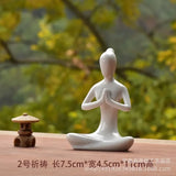 12 Styles Abstract Art Ceramic Yoga Poses Figurine Porcelain Lady Figure Statue Home Yoga Studio Decor Ornament