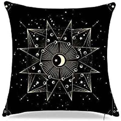 Throw pillowcase mystery witch decorative pillowcase sun and moon pillowcase bohemian sofa cushion cover home décor