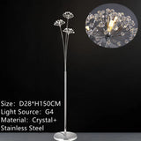 INS Modern Simple LED Bedside Lamp Living Room Bedroom Wedding Dress Shop Decor Crystal Study Dandelion Standing  Floor Light