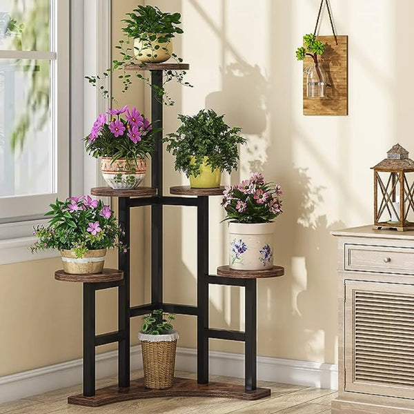 Tribesigns Corner Plant Stand Indoor, 6 Tiered Plant Shelf Flower Stand, Tall Multiple Potted Plant Holder