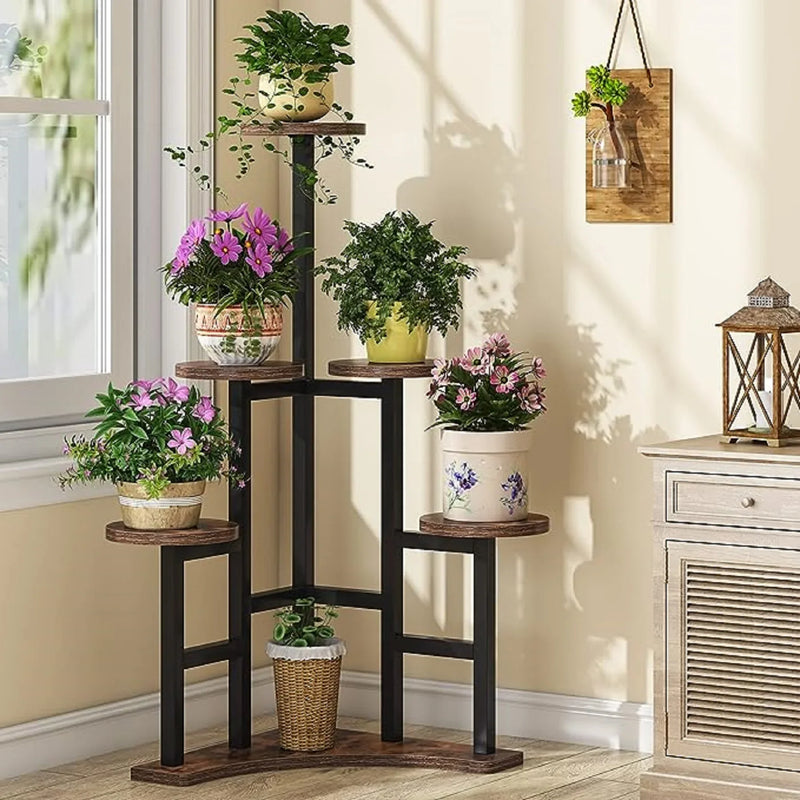 Tribesigns Corner Plant Stand Indoor, 6 Tiered Plant Shelf Flower Stand, Tall Multiple Potted Plant Holder