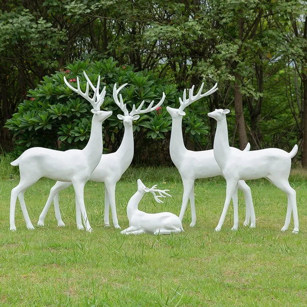 Room Decor Mother Deer Cute Kids Room Decor Sculptures Kawaii Miniatures Sculptures Christmas Home Decoration Fawn Figurines