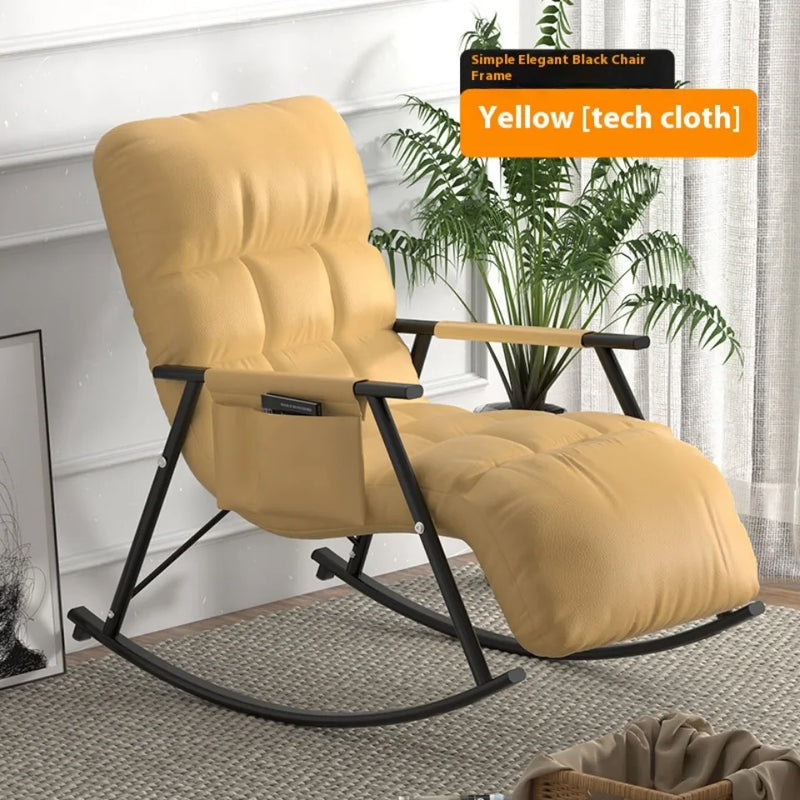 Adult Rocking Chair Balcony Leisure Rocking Chair Recliner Detachable 5 Angle Adjustment Relaxation And Comfort Recliner Chairs