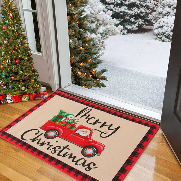 60x40cm Christmas Door Mat Santa Claus Outdoor Carpet Marry Christmas Decoration For Home 2023 Xmas Ornament Gifts New Year 2024