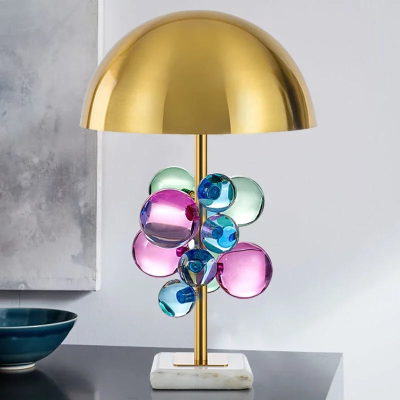 Light Luxury Creative Crystal Table Lamp Colorful Crystal Transparent Bedroom Study Table Lamp Postmodern Table Lamp