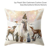 45cm Christmas Pillowcase Cushion Cover Christmas Decorations for Home 2024 Christmas Ornament Gift Navidad Happy New Year 2025