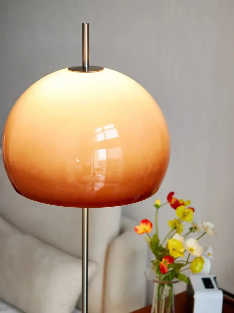 Bauhaus Living Room Retro Glass Table Lamp Gradient Orange Mushroom Floor LampLiving Room Bedroom Atmosphere LED Lamp