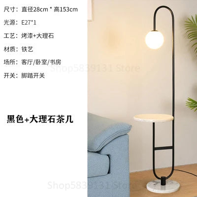 Modern Floor Lamp Nordic Standing Lamp with Round Table Art Deco Floor Lamps for Living Room LED Sofa Floor Lights for Tea Table