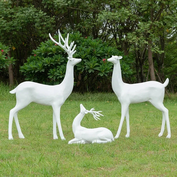 Room Decor Mother Deer Cute Kids Room Decor Sculptures Kawaii Miniatures Sculptures Christmas Home Decoration Fawn Figurines